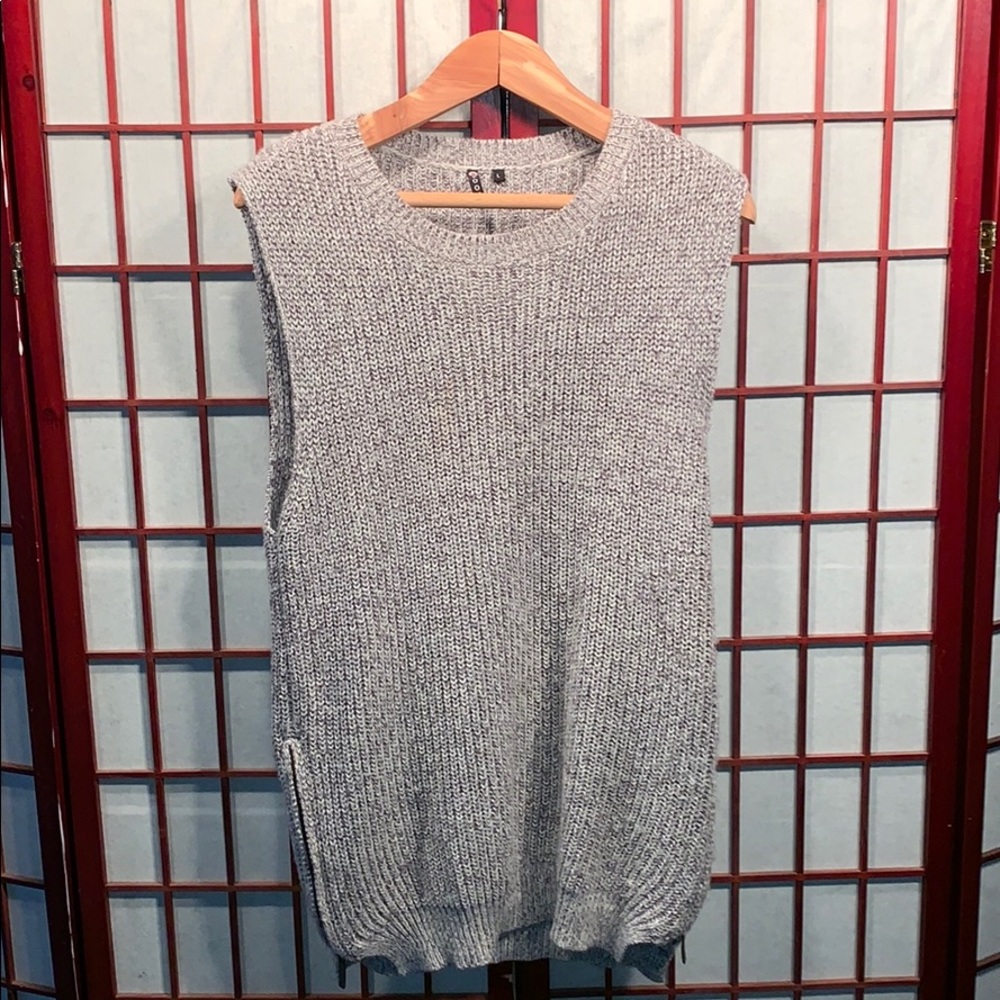 Heather Grey sweater tank w/ zippered sides soft